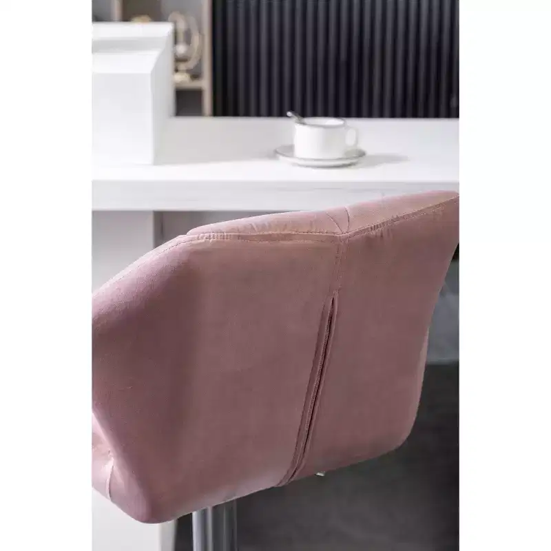 Roundhill Furniture Breni Velvet Diamond Tufted Swivel Adjustable Height Barstool, Mauve, Set of 2