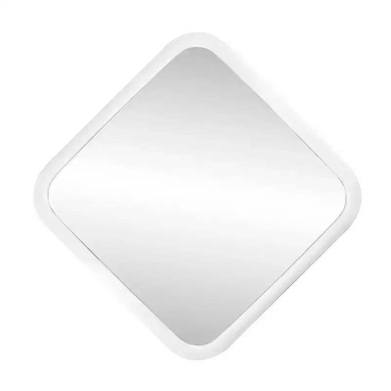 Howard Elliott Contemporary Curved Square Framed Wall Mirror White: 16.5" Modern Polyurethane, No Assembly Required