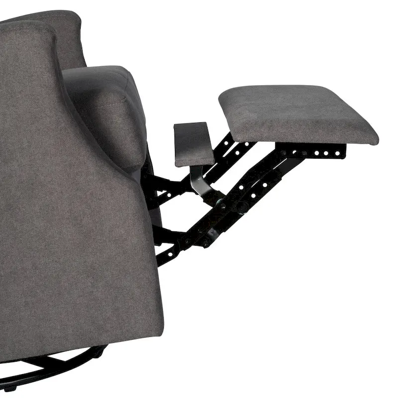 Wingback Upholstered Manual Recline Rocking Swivel Glider Chair