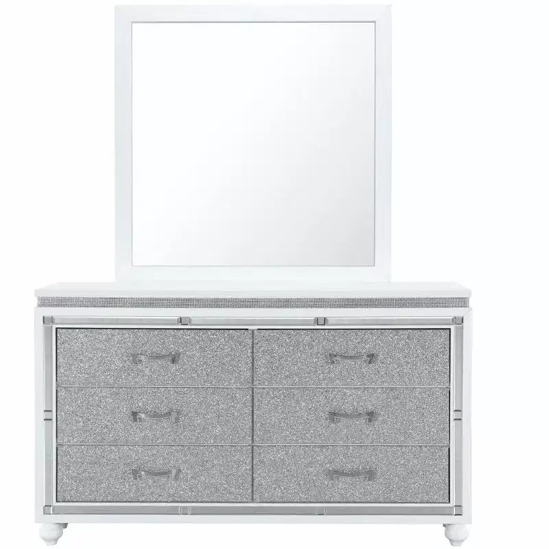19.09 in.H Chipboard Horizontal Dressers with 4 Drawers in White Finish