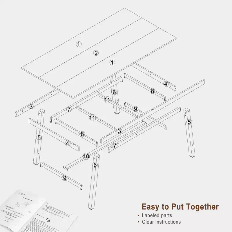Industrial Computer Desk, Executive Pc Study Home Office Desk, Wood Simple Computer Desk, Writing Desk Computer Table Workstation for Home Office
