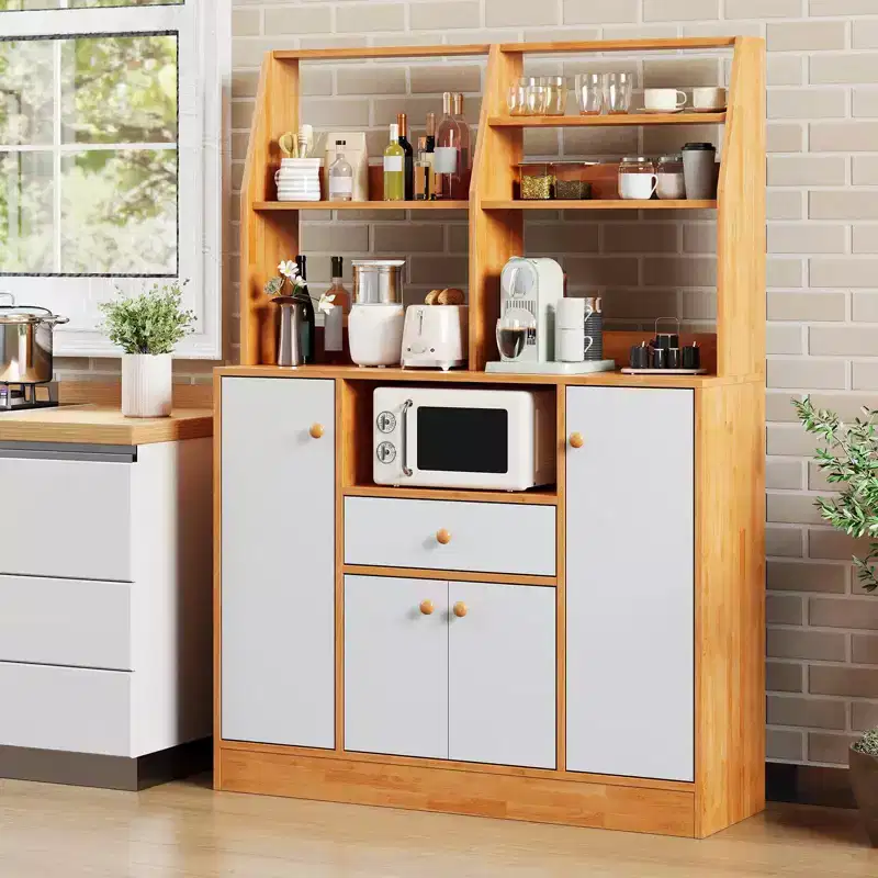 39 Sideboard Buffet Cabinet, Freestanding Kitchen Pantry Cabinet with Adjustable Shelf, Accent Cupboard Coffee Bar Station, Modern Console Cabinet