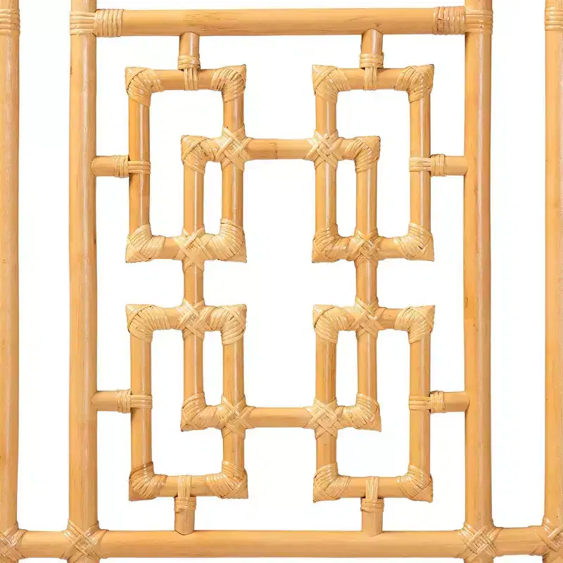 bali & pari Queen Size Galvan Rattan Standalone Headboard Light Honey