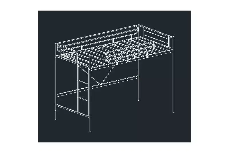 Metal Bunk Bed Twin Over Twin, Industrial Bunkbeds Heavy Duty Bed,White