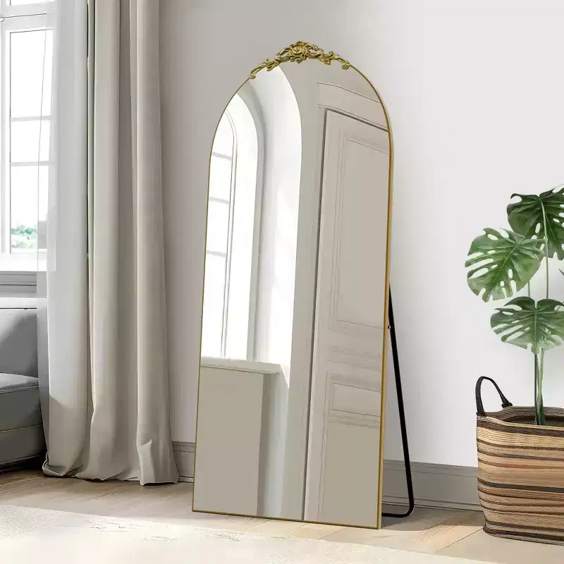 Modern Arch Freestanding Full-Length Mirror with Sustainable Wood Frame