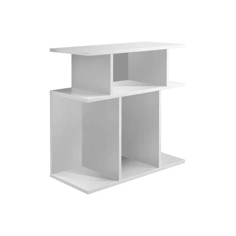 HomeRoots 24 White Wood End Table With Six Open Shelves - 11.75
