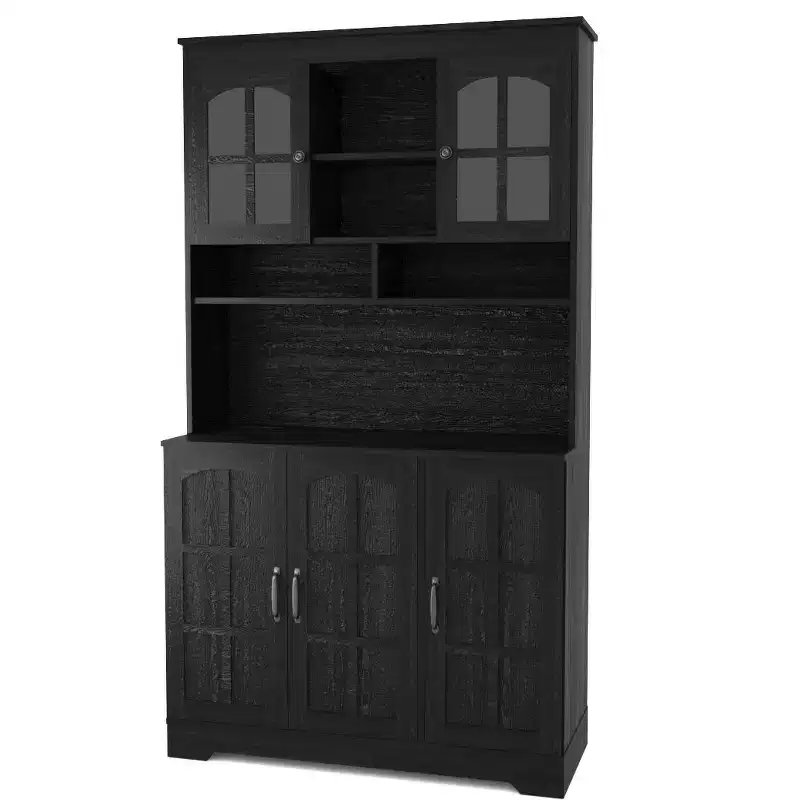 70.8 Tall Freestanding Buffet Cabinet with Microwave Stand