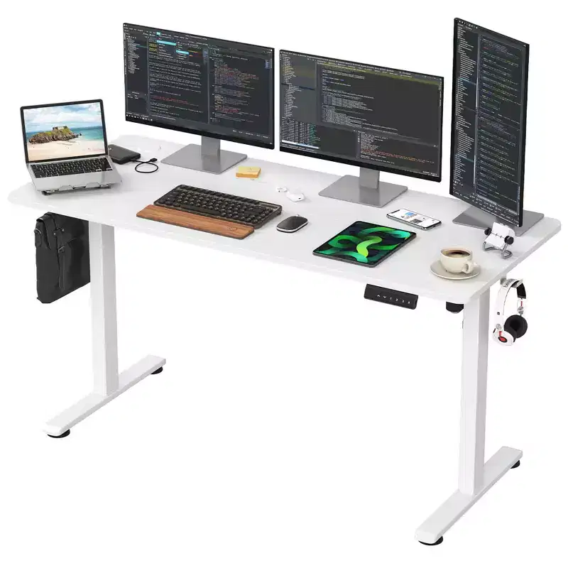 MAYEERTY Home Office Electric Standing Desk, Adjustable Height Sit Stand Desk with Splice Board