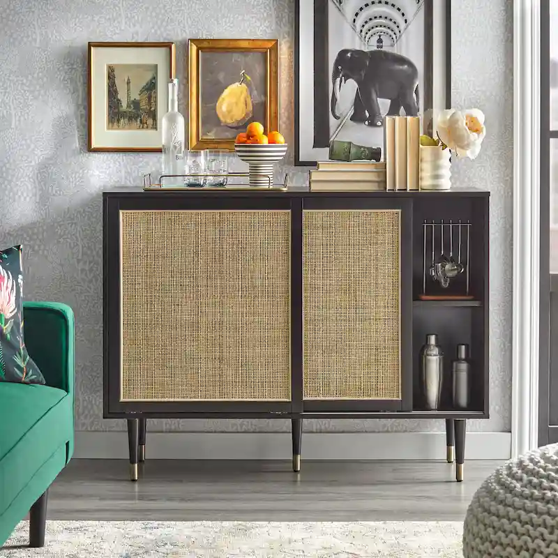 Rattan Buffet - 47.7 x 15.7 x 36