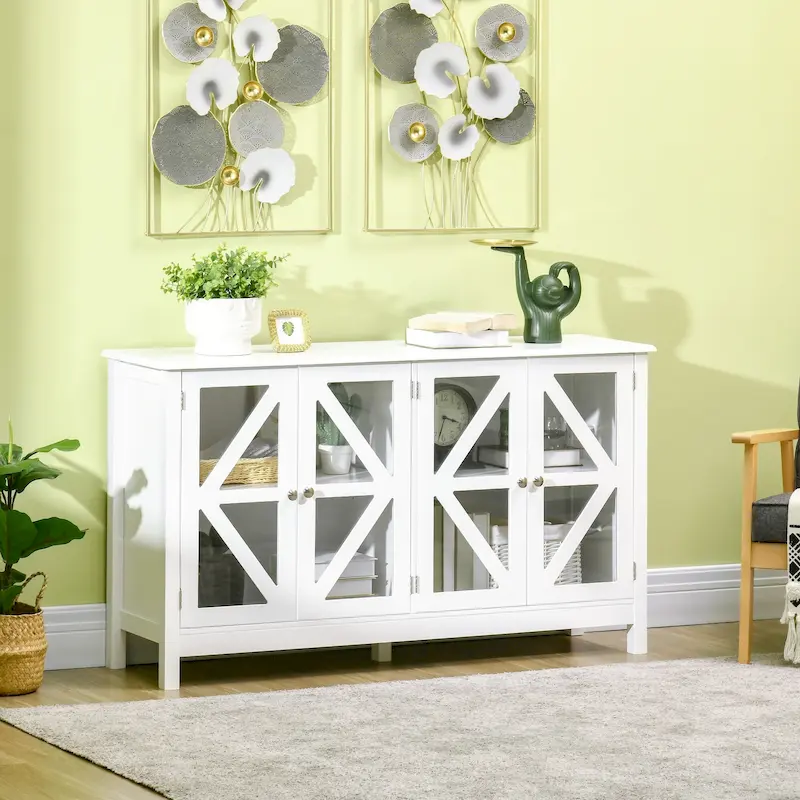 Kitchen Sideboard Buffet Cabinet with Adjustable Storage Shelf | Modern Style