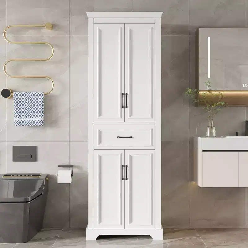70.8 Tall Bathroom Storage Cabinet, Freestanding Floor Storage Cabinet With Drawer & Adjustable Shelves, Kitchen Pantry Storage Cabinet