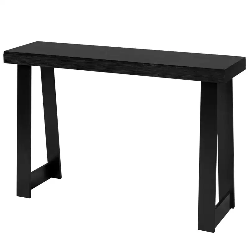 VEVOR 46 in Console Table, Modern Desk Behind the Couch, Wooden Rectangle Entrance Desk, Narrow Long Sofa Table Accent Stand for Hallway, Black