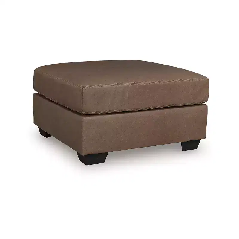Signature Design by Ashley Walker Point Oversized Accent Ottoman, Faux Leather, Caramel