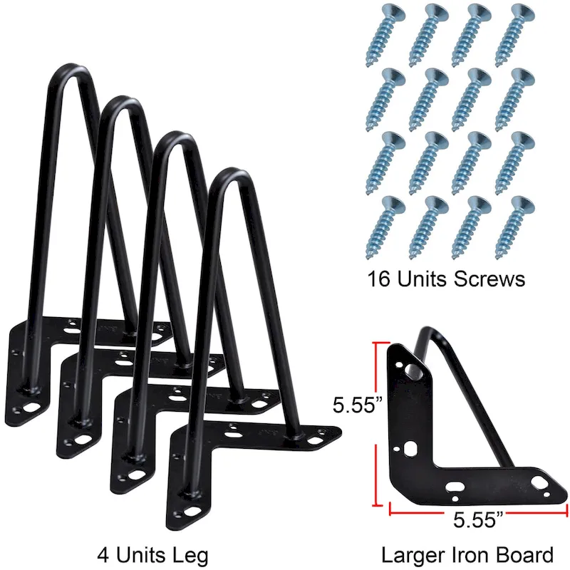 4 Piece Hairpin Metal Table Legs Furniture Legs