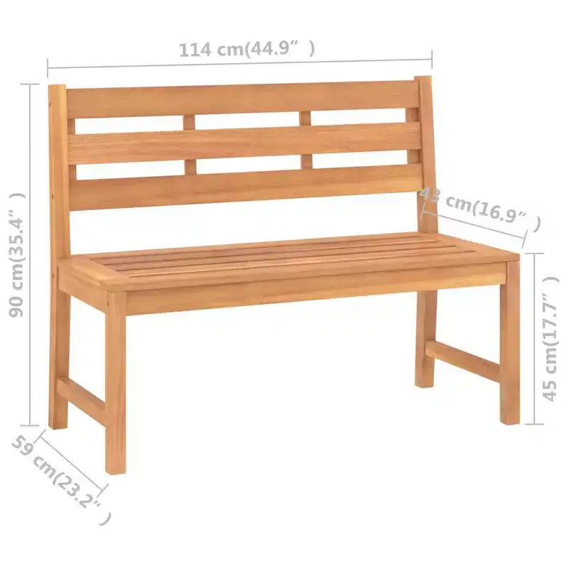 vidaXL Garden Bench Warm Teak Solid Teak Wood Medium Durable