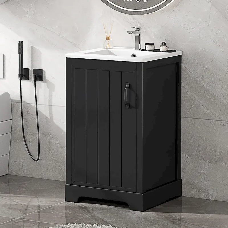 20 Bathroom Vanities Cabinet With Ceramic Sink Combo Set, Modern Bathroom Sink Cabinet With Soft Closing Door