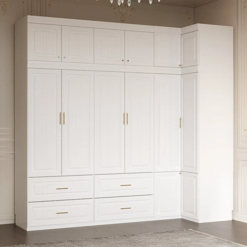 93.9H/74.2H Armoires Wardrobe Clo Cabinet Hanging Drawers Storage