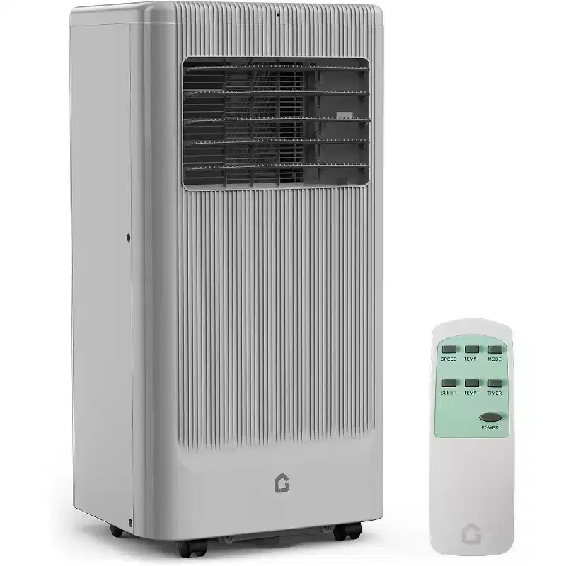 10,000 BTU 3-in-1 Portable Air Conditioner - Cools Up to 450 Sq.Ft, Drainage-free Cooling, Quiet Sleep Mode, Black&Grey Cover