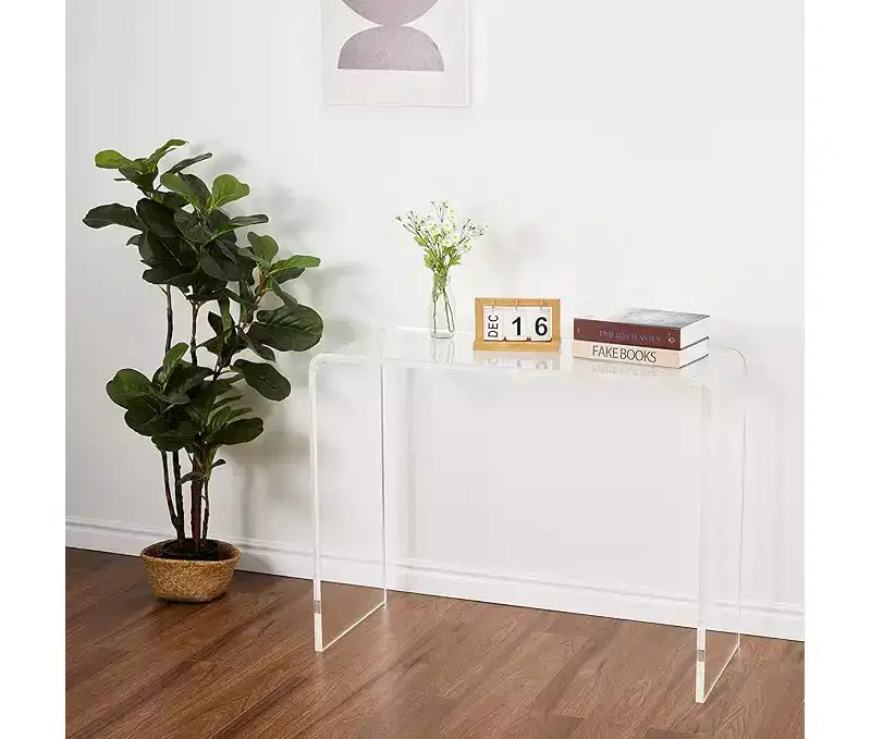 Clear Acrylic Console Table – Modern Narrow Side Table for Entryway, Living Room & Hallway (38×15×29 in)