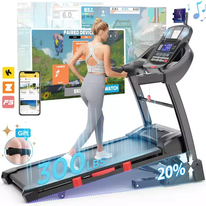4.5HP Treadmill Clearance  APP Control Treadmill Jogging Machine W/ Bluetooth Speaker
