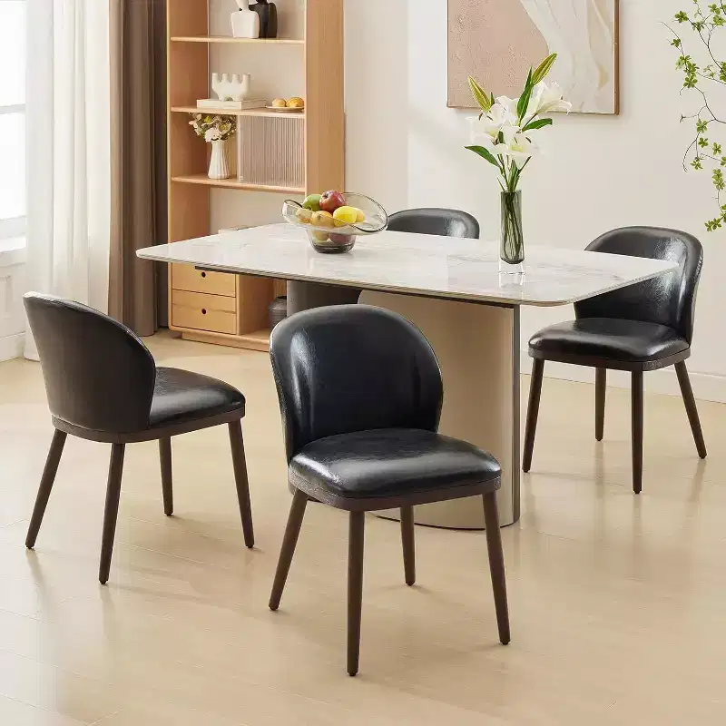Acekool Dining Chairs Set of 4, Modern Upholstered Kitchen Chairs, Ergonomic Back, Wood Legs, 265lbs Capacity for Dining Room & Restaurant