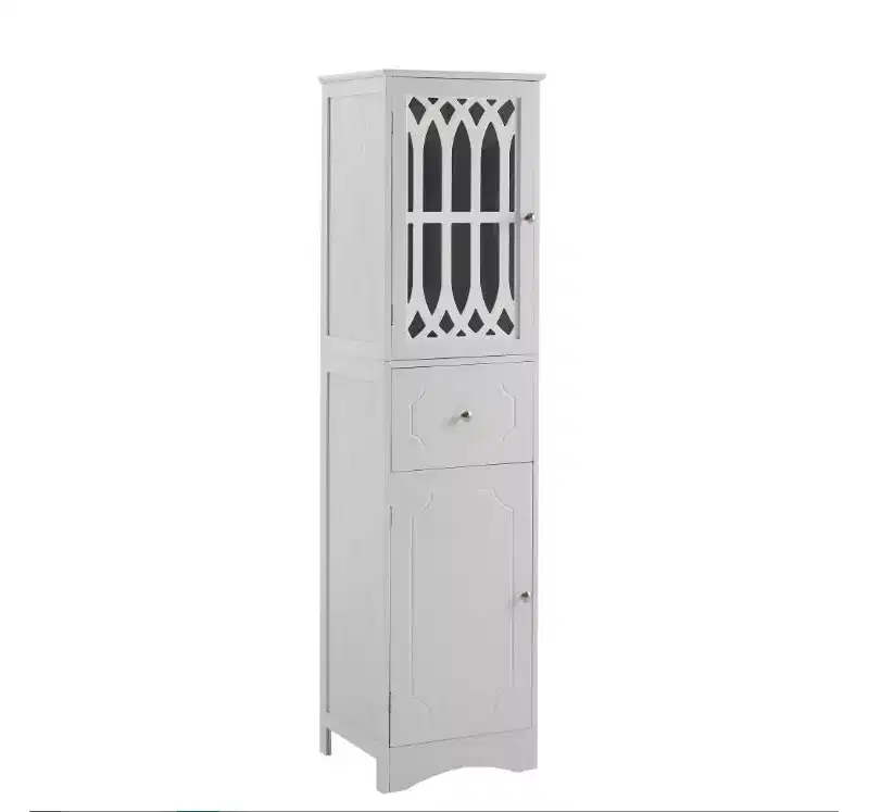 MDF Freestanding Storage Cabinet with Drawer & Door,