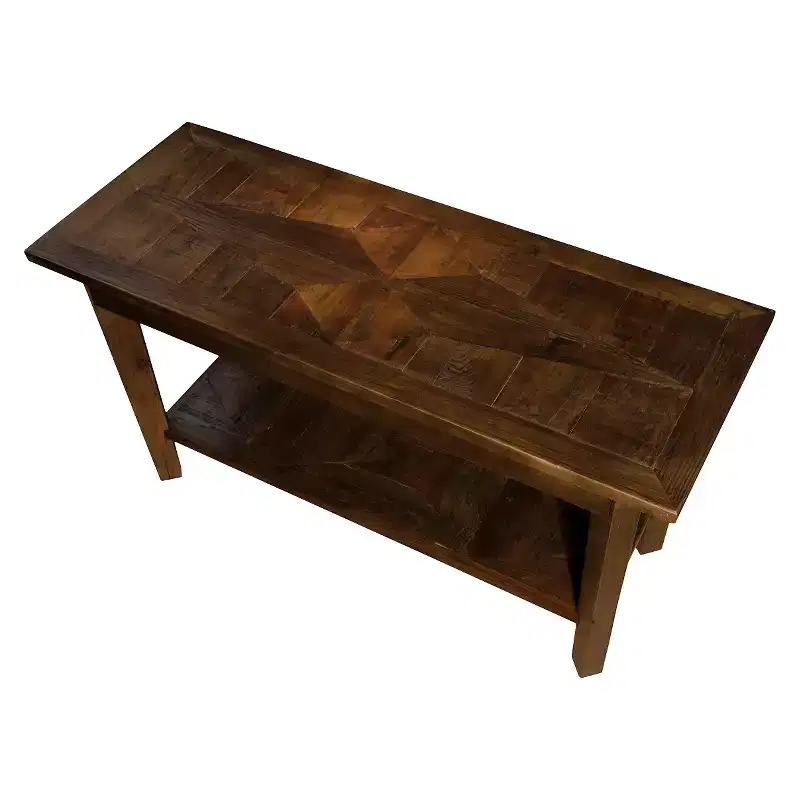 Alaterre Revive 36 in. Solid Wood Bench, 300lbs Weight Capacity, Entryway, Living Room, Storage Shelf, Rustic Industrial Home Decor, Natural