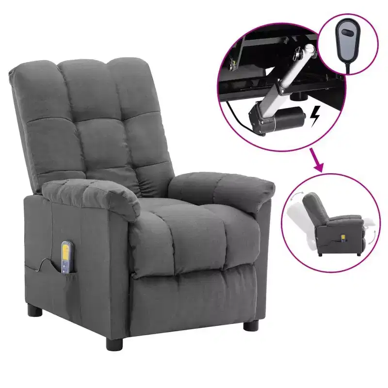 vidaXL Electric Massage Chair Dark grey