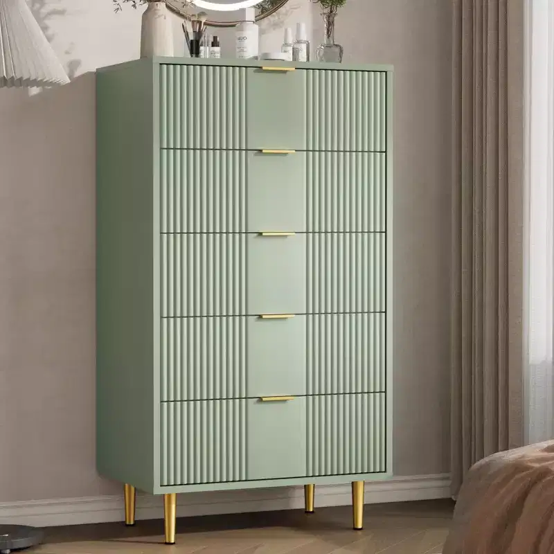 Fluted Dresser for Bedroom with 5 Drawers, 44.3