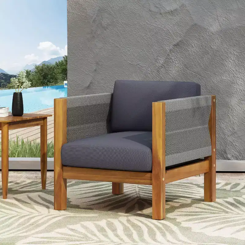 TUYOHW Boho Style Outdoor Accent Chair/Loveseat with Coffee Table,Set of 1/2,Patio Lounge Armchair for Porch,Garden & Backyard,400lbs Capacity