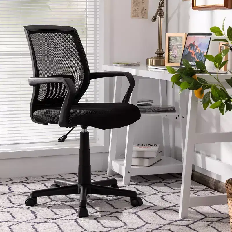 Costway Mid-Back Mesh Office Chair Height Adjustable Executive Chair w/ Lumbar Support