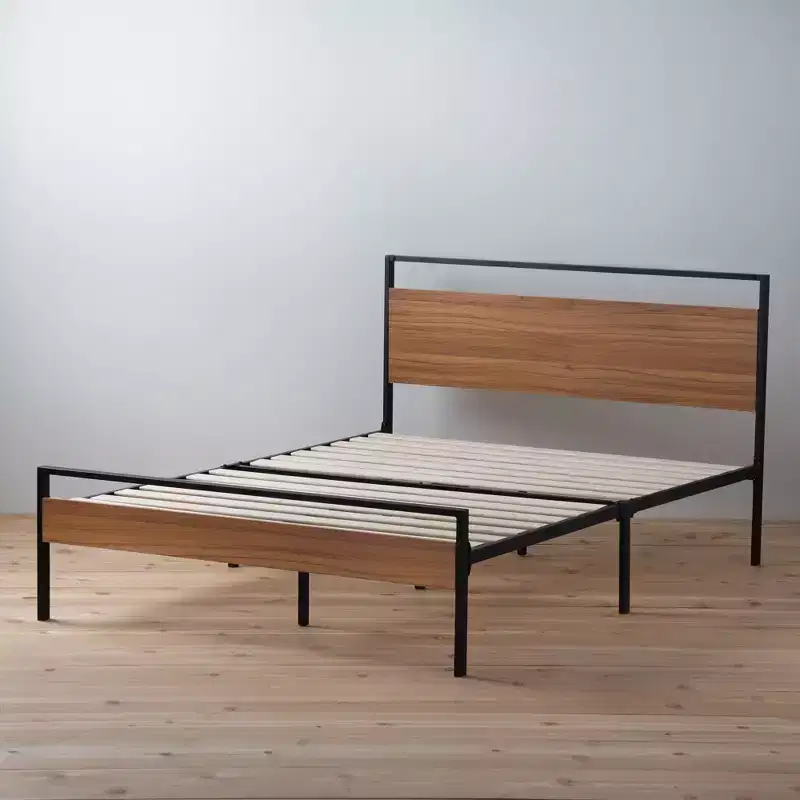 Nora Metal and Wood Platform Bed Frame - Brookside Home