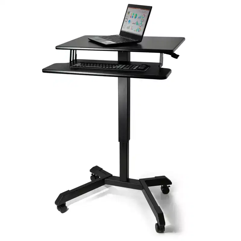 Victor High Rise Mobile Adjustable Standing Desk with Keyboard Tray
