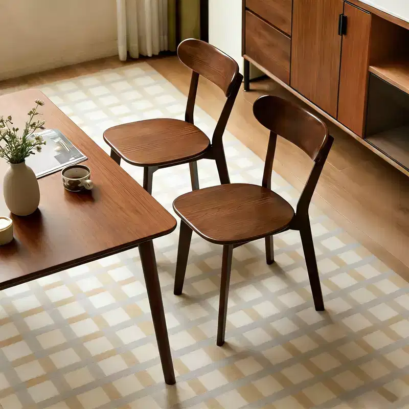 GDFStudio Dalton Mid Century Modern Solid Wood Dining Chairs with Ergonomic Curved Backrest (Set of 2)
