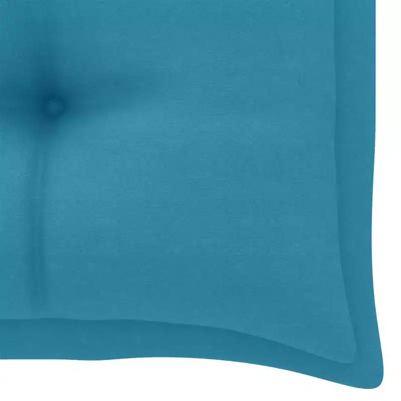 vidaXL Garden Bench Light blue (cushion), Natural teak (wood)