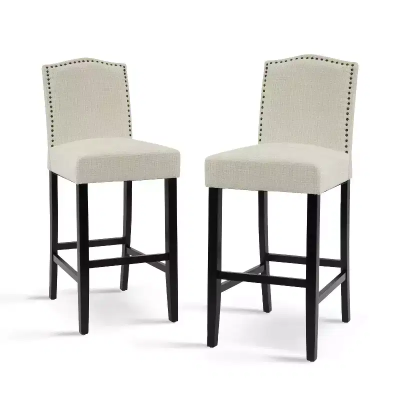 Christopher Knight Home Olaf 30 Contemporary Rubberwood Upholstered Barstools (Set of 2)