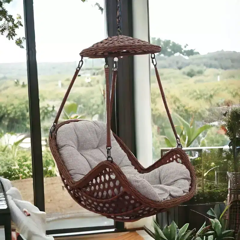 Courtyard Casual Princeton Hanging Basket - Brown Steel frame with solution dyed Poly fabric