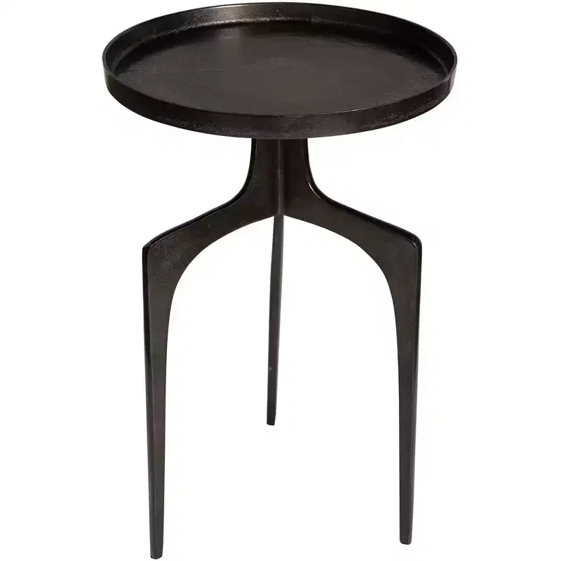 Uttermost Industrial Bronze Aluminum Round Accent Table 16 Wide Brown Curved Legs for Living Room Bedroom Bedside Entryway House