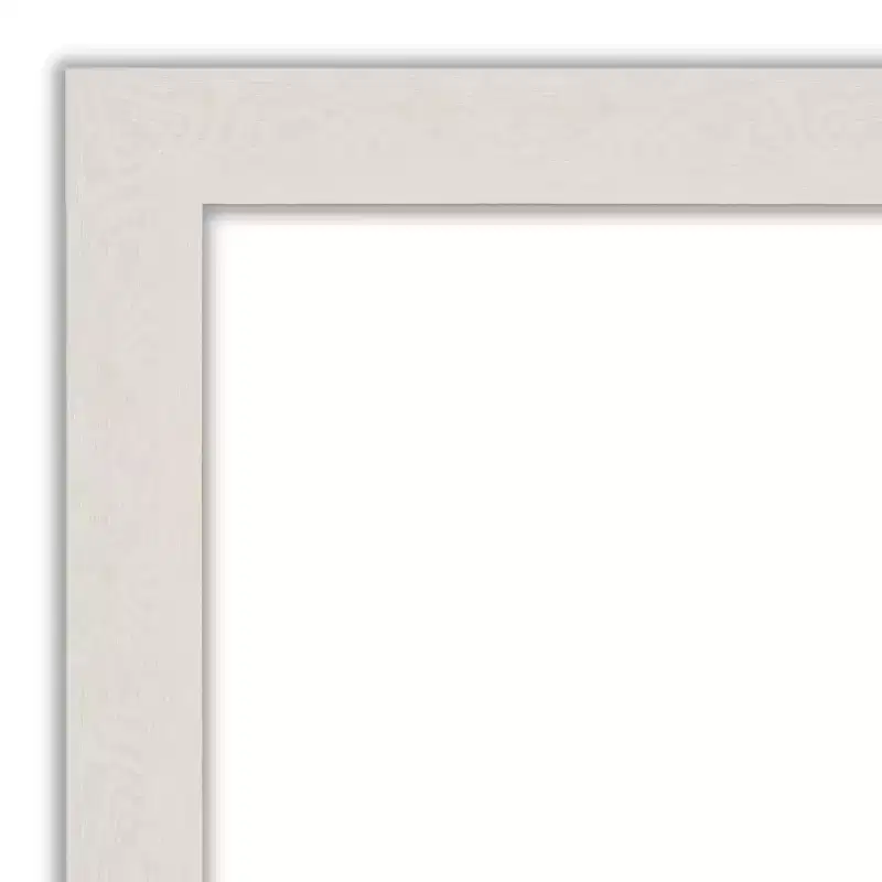 Amanti Art Rustic Plank White Narrow Petite Bevel Bathroom Wall Mirror 27.5 x 21.5 in.