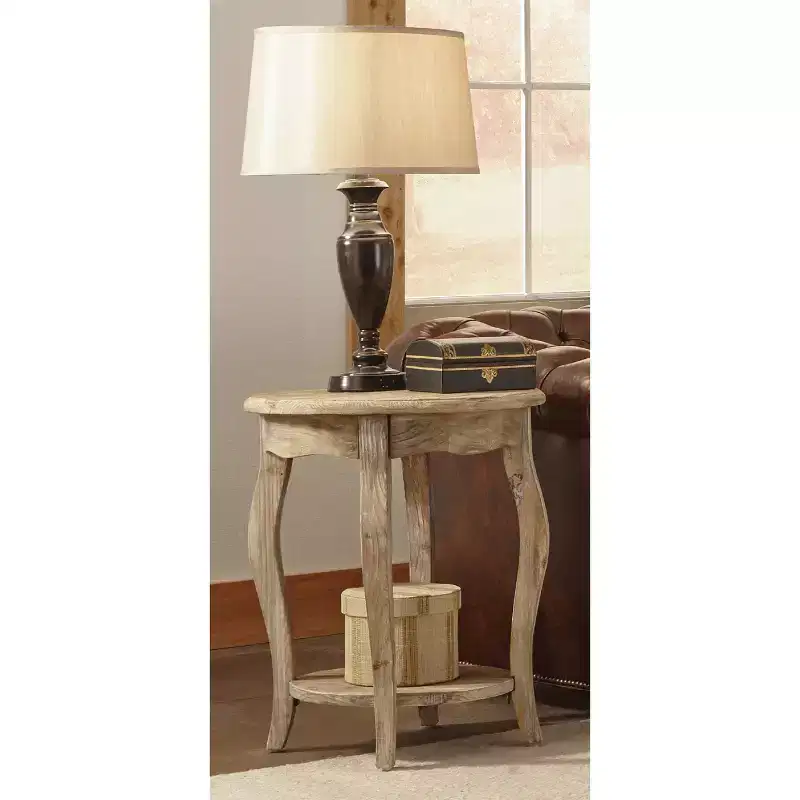Round End Table Driftwood Brown - Alaterre Furniture