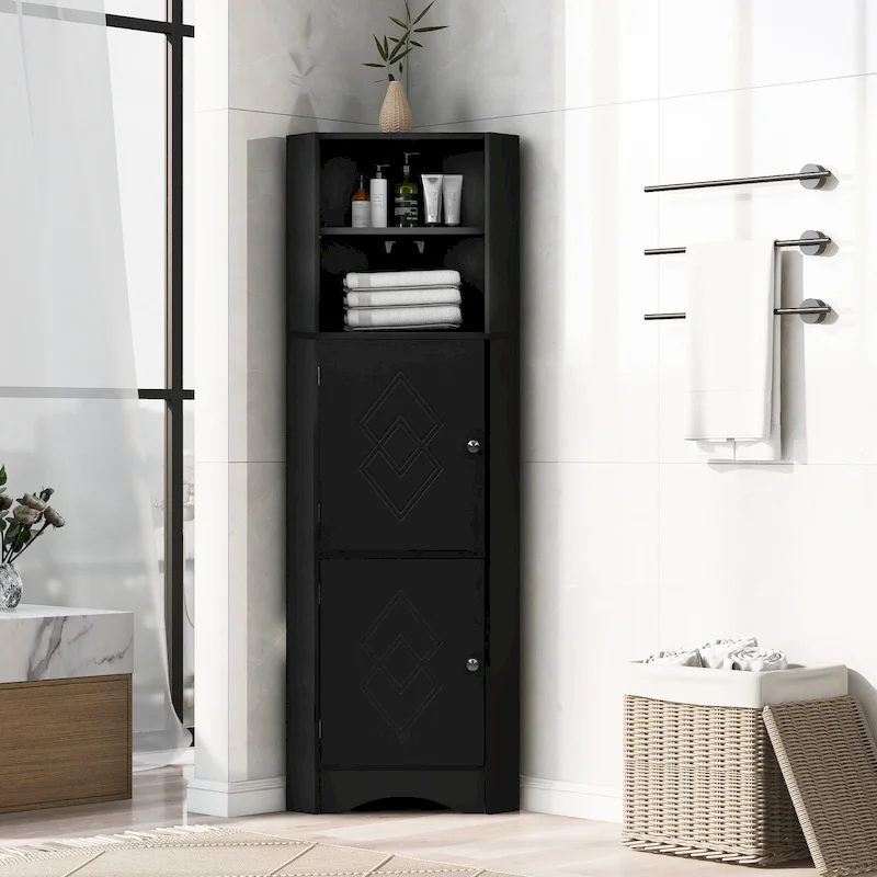 Freestanding Tall Bathroom Corner Cabinet