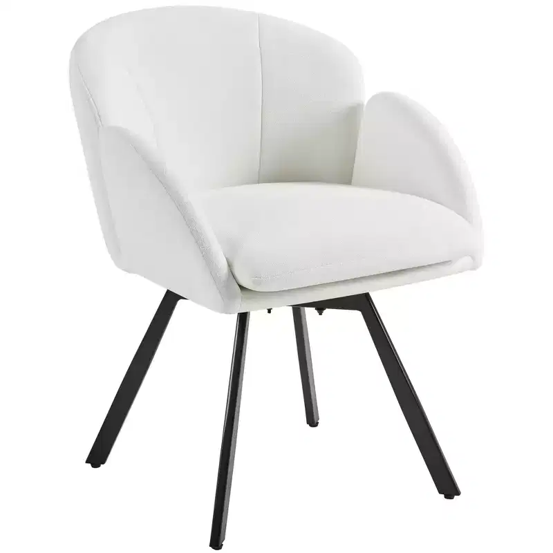 Flower-shaped Chenille Accent Armchair