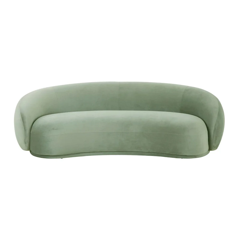 Curved Velvet Upholstered Sofa