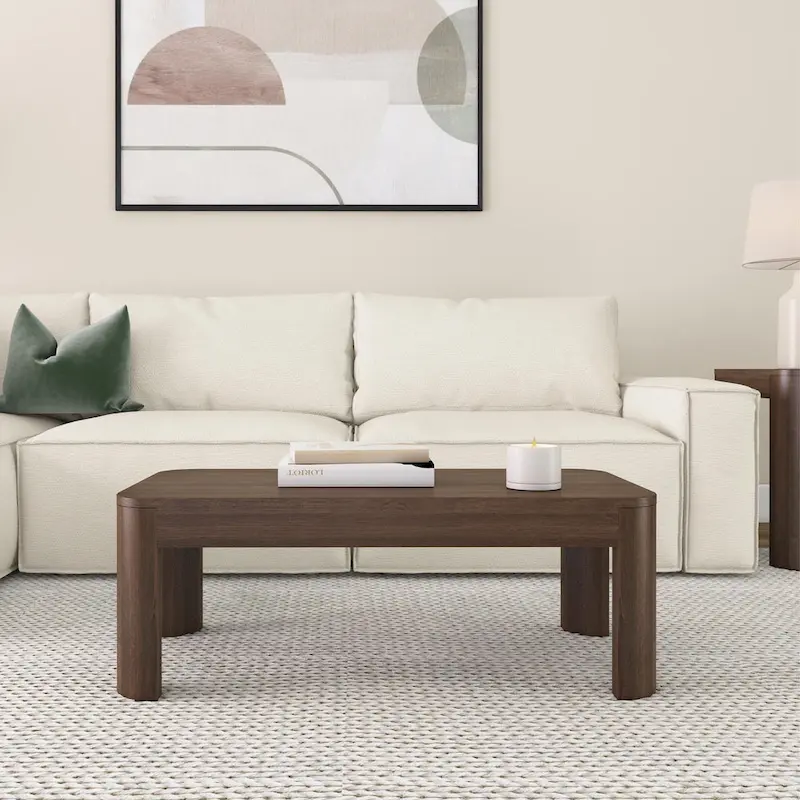 Plank and Beam Contour Rectangular Coffee Table - 40