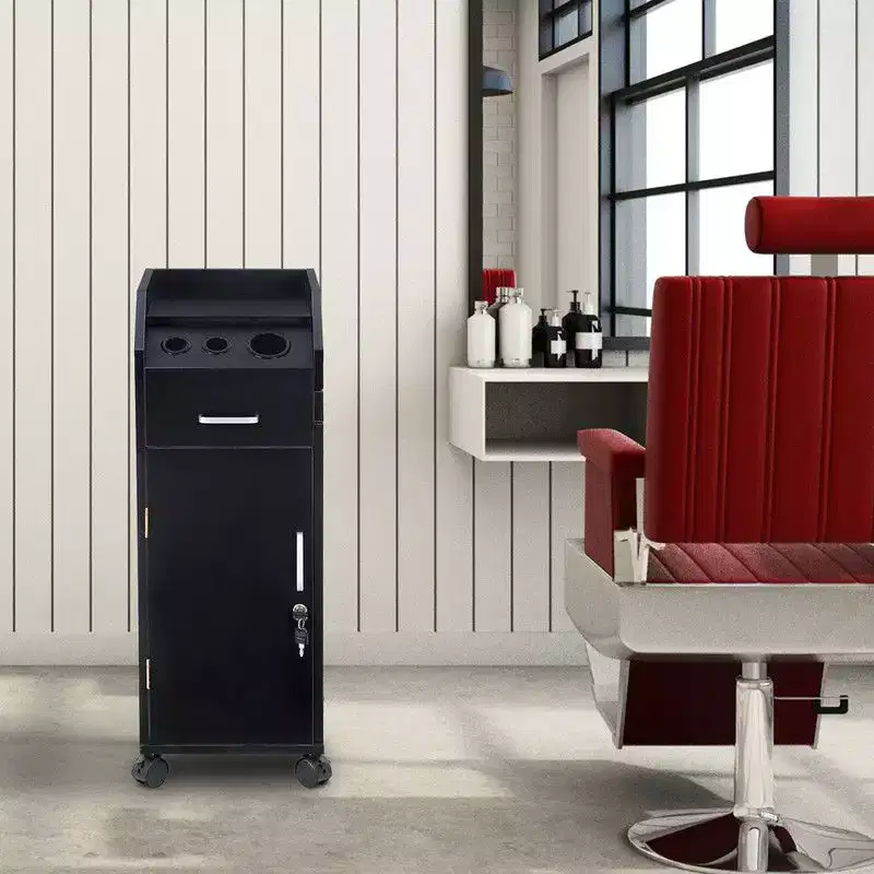 Salon Trolley Storage Cart Beauty Hair Dryer Holder Black