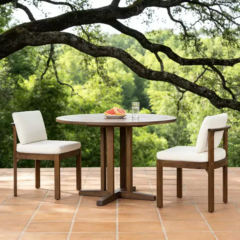 Christopher Knight Home Grayson Patio Modern Acacia Wood Armless Dining Chairs with Cushions