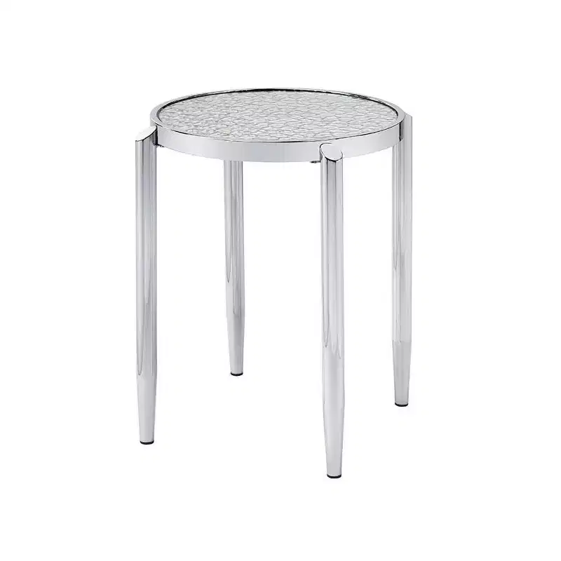Acme Furniture Abbe Accent Glass Table Chrome Finish