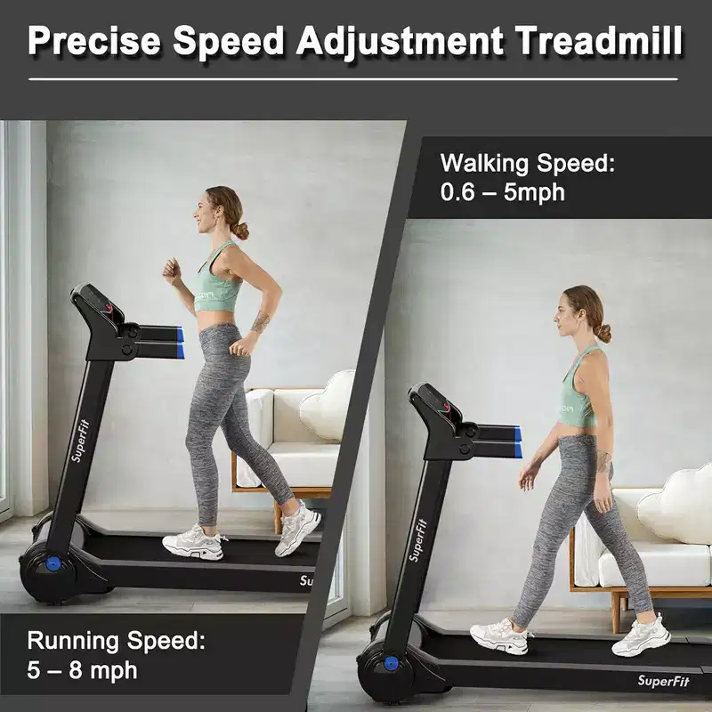 Costway 3HP Folding Electric Treadmill Running Machine w/ Speaker Red\Blue\Silver\Purple