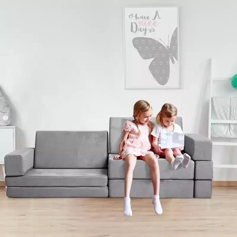 Kids Sofa Couch, Modular Baby Floor Sofa, Toddler Play Couch for Playroom Furniture, Sectional Couch for Children, Convertible Foam and Floor Cushion