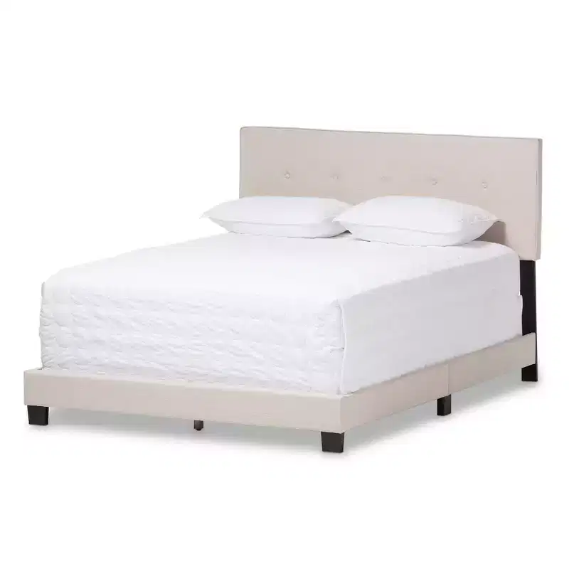 Queen Modern Upholstered Bed with Button-Tufted Headboard